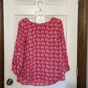 41 Hawthorn Pink White Elephant Sheer Top Sz. Large